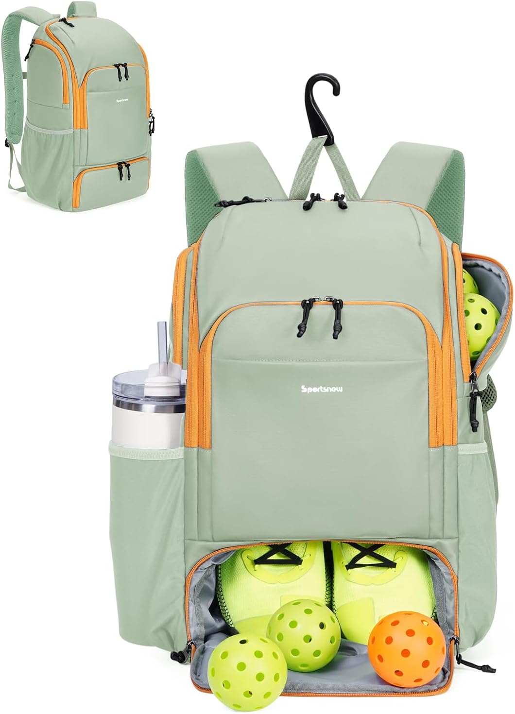 sportsnew Waterproof Pickleball Bag Men Women W/Shoe Compartment Fence Hook
