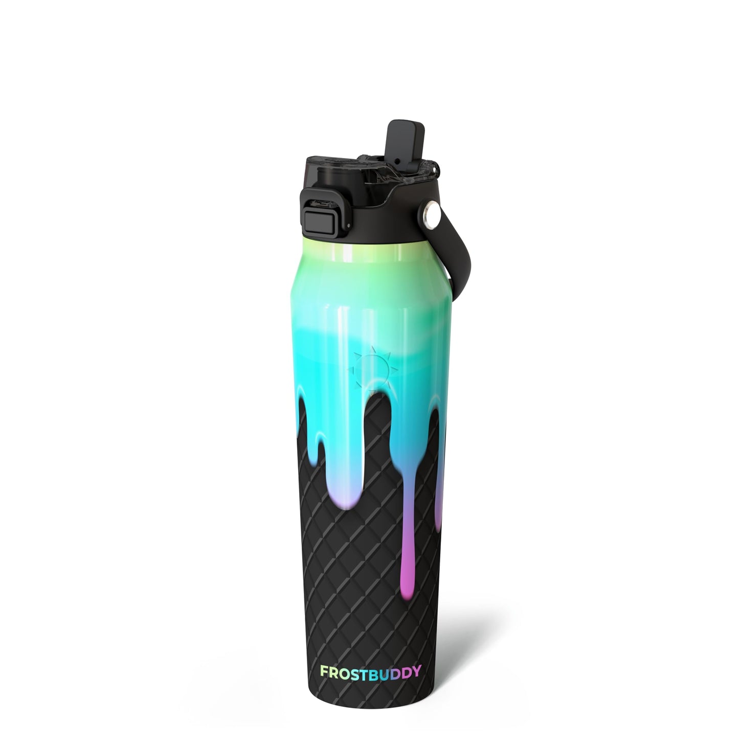 Frost Buddy 24oz Insulated Water Bottle - Straw & Chug Lid - Leak-Proof | Sip-or-chug dual lid | Ice-cold for 24+ hours | Cup-holder friendly