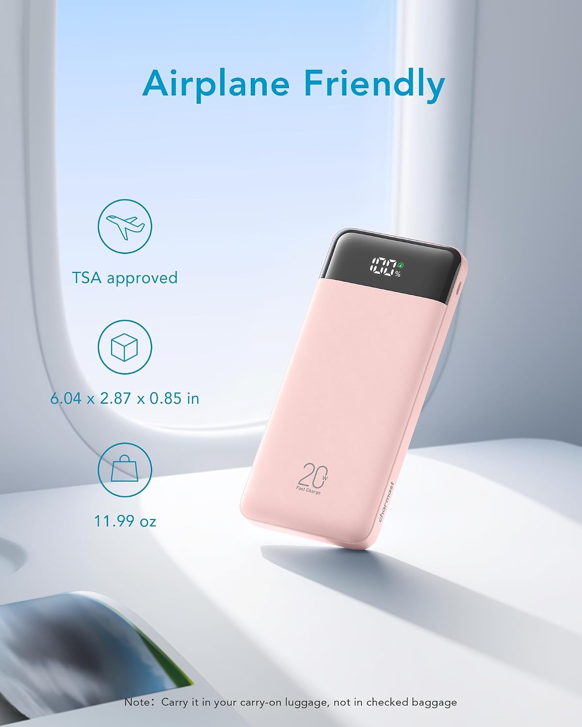 charmast Portable Charger Built-in Cables, 20000mAh Power Bank 6-Output