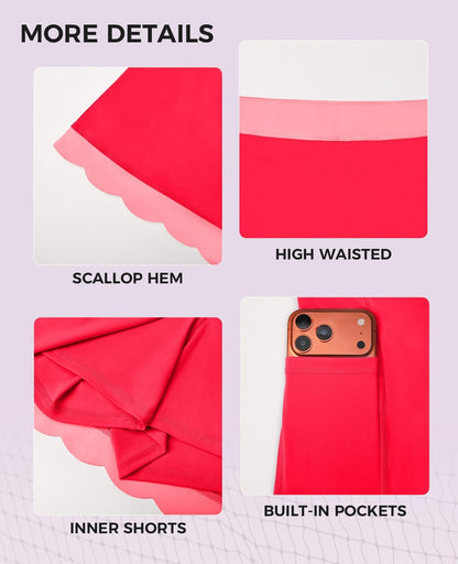 Fisoew Womens Tennis Skirts with Shorts