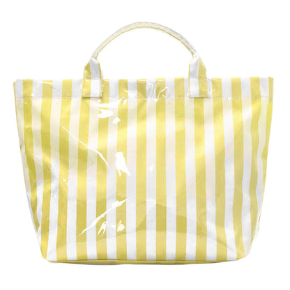 Striped PVC Tote Bag Large Glossy