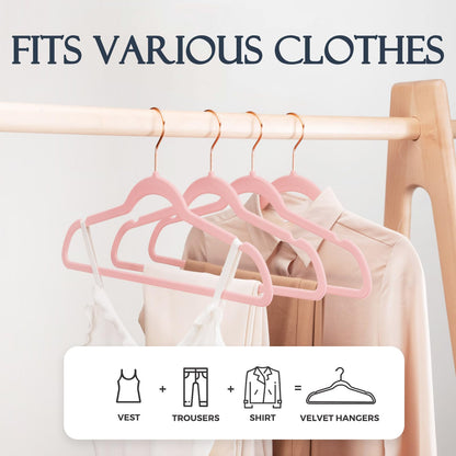 HOUSE DAY Black Velvet Hangers 60 Pack, Non Slip Clothes Felt Hanger Heavy Duty for Coat, Premium Slim Space Saving Suit Hangers for Closet Organizer, 360° Rotating Silver Hook