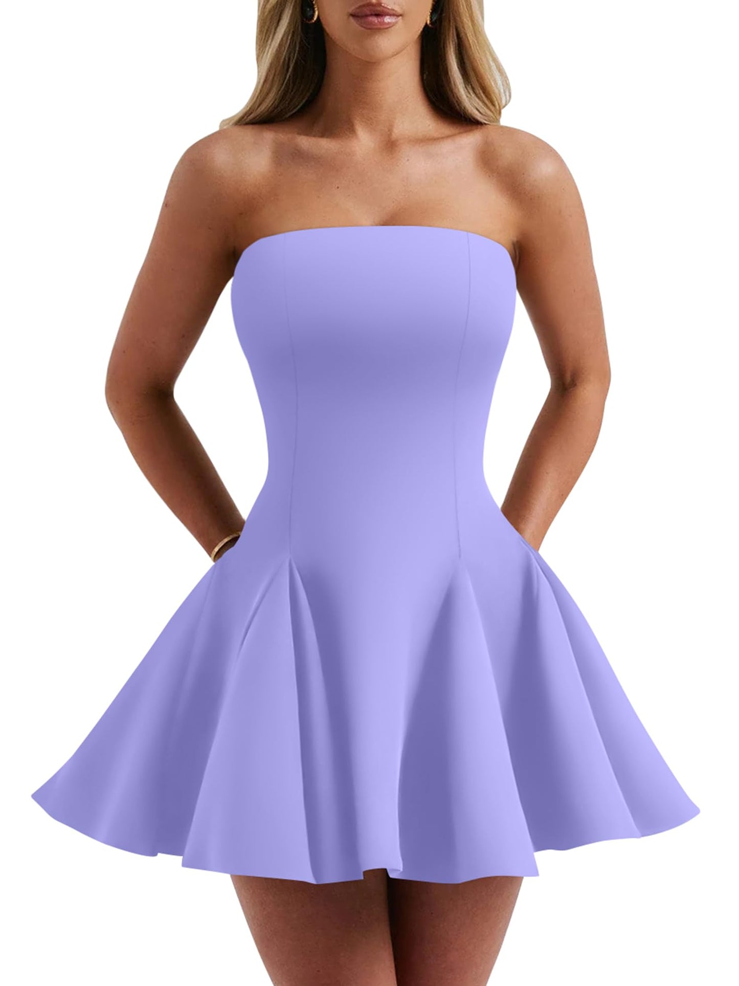 DAAWENXI Women's Strapless Mini Dress