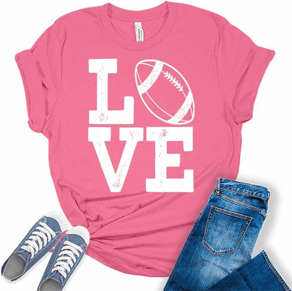 Football Shirts for Women Touchdown Season Tshirt Cute Leopard Bleach Print Fall Graphic Tees