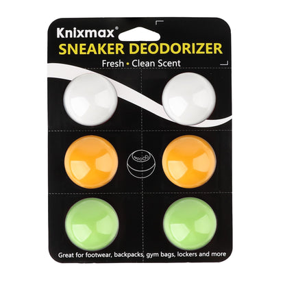 Knixmax Shoe Deodorizer Balls Odor Eliminator for Sneakers 6 Pack Baseball