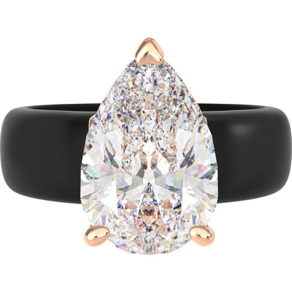 Rinfit Silicone Ring with Stone - Pear Cut Cubic Zirconia Solitaire Engagement Ring for Women - Rubber Wedding Bands - Patent Pending
