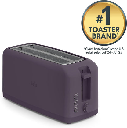 bella 2 Slice Slim Toaster, Fits-anywhere™ Kitchenware, 6 Setting Shade Control with Reheat & Cancel Buttons, Fits sourdough, 10” Long Slot, Anti Jam & Auto Shutoff, 900 Watt, Blossom