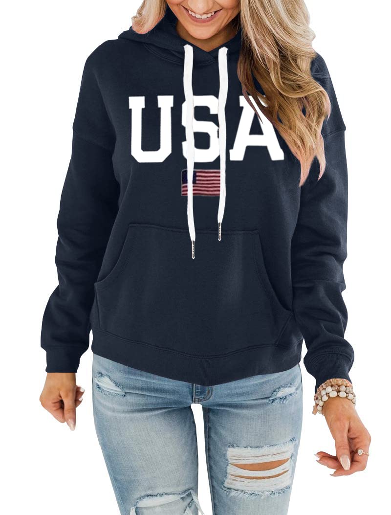 REVETRO Womens Sweatshirt USA Flag