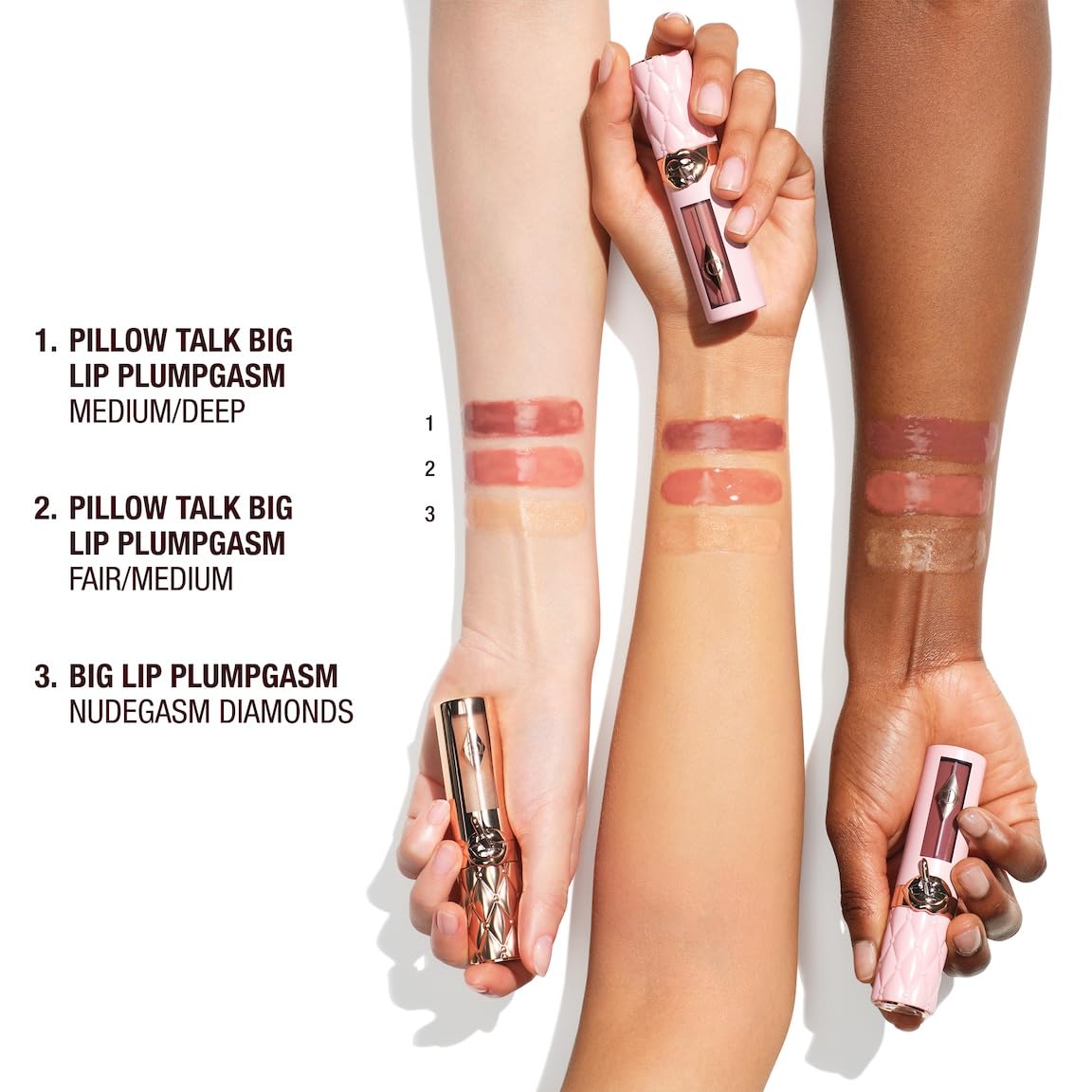 Charlotte Tilbury Big Lip Plumpgasm Lip Gloss - Gift Set Essential - Hydrating Plumper with Hyaluronic Acid & Heat + Ice Technology - Perfect for Pairing with Makeup Favorites