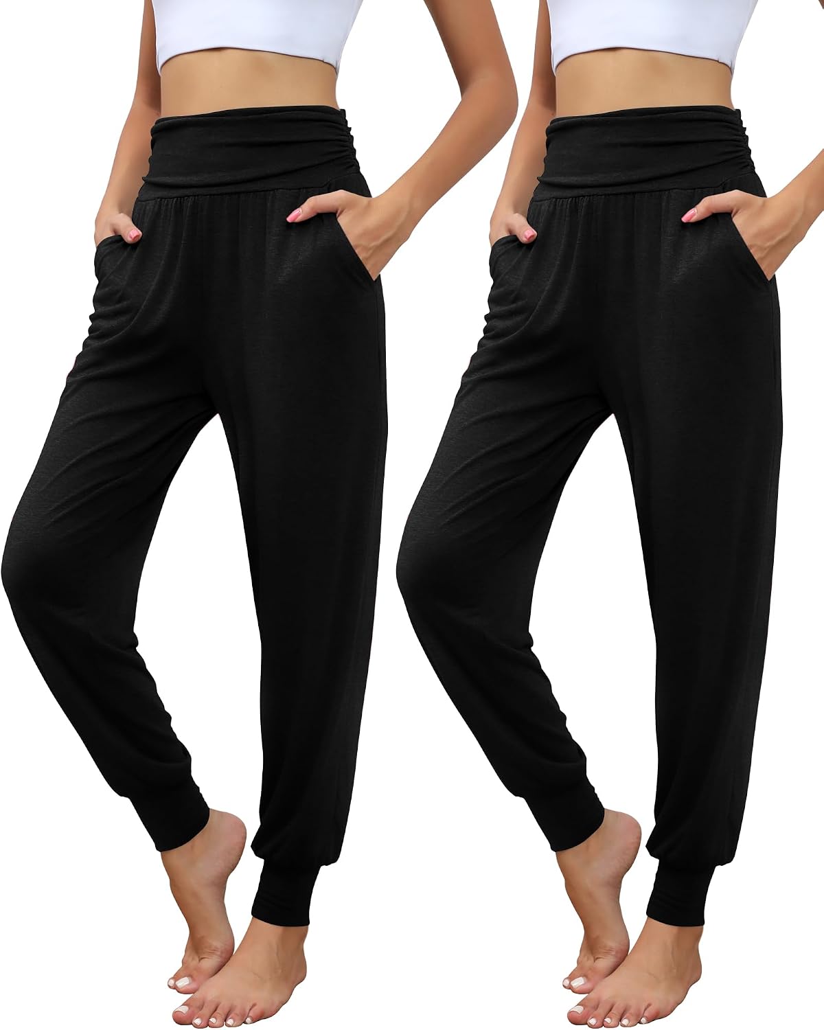Locoowai 2 Pack Women's Yoga Sweatpants with Pockets