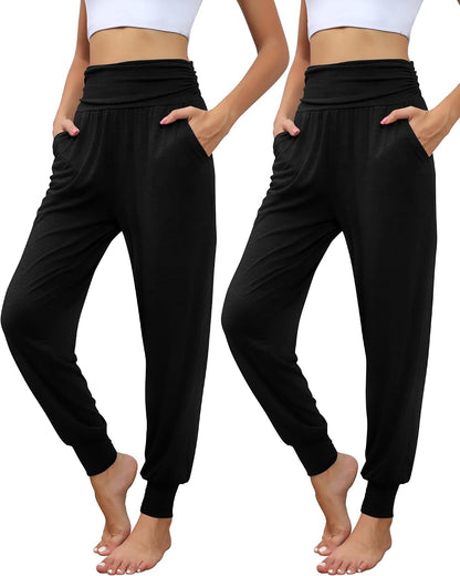 Locoowai 2 Pack Women's Yoga Sweatpants with Pockets