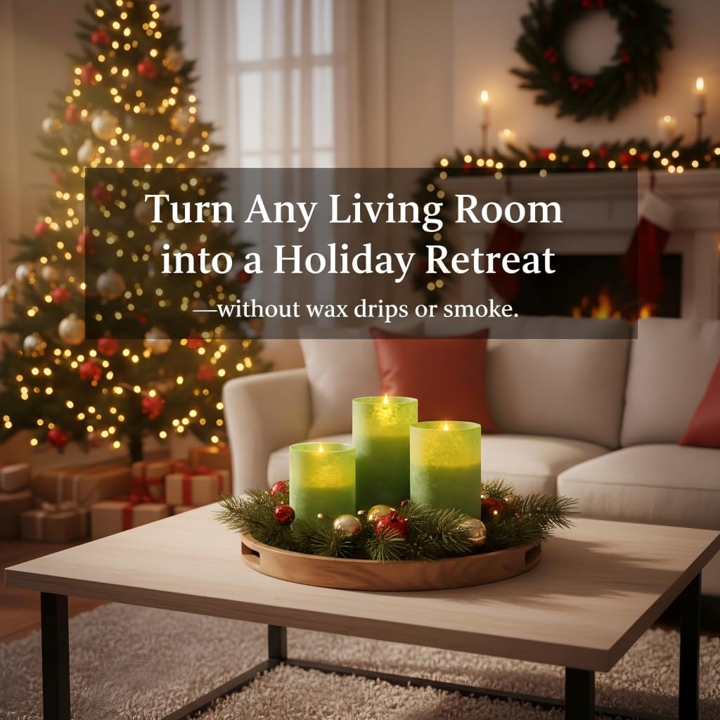 ANGELLOONG Gold Candles for Bathroom Decor, Glass Flameless Candles with Remote, Battery Operated LED Pillar Fake Candles with Timer for Christmas Home Fireplace Mantle Fall Decor