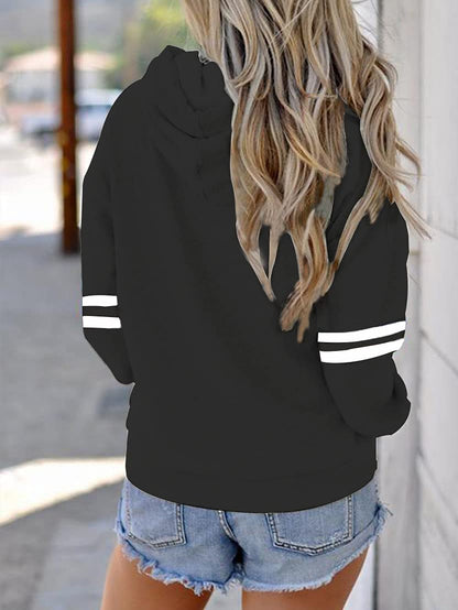 Womens Soccer Mom Hoodies Long Sleeve Casual Loose Striped Soccer Graphic Sweatshirt with Pocket