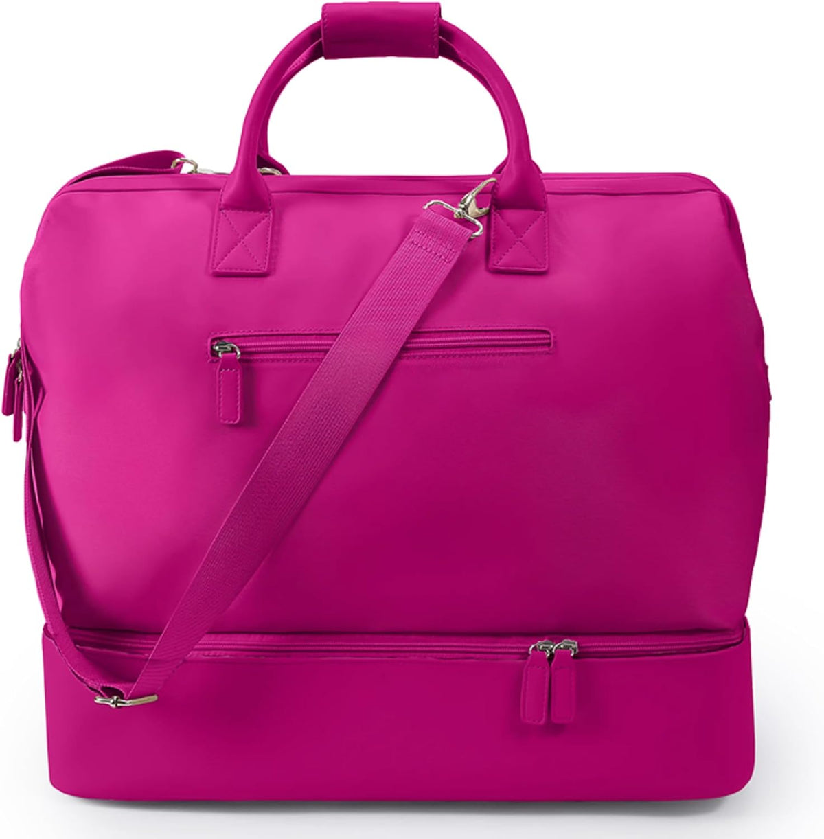 Nobl Travel Weekender Bag for Women & Men, Large Carry-On Duffel, Hot Pink