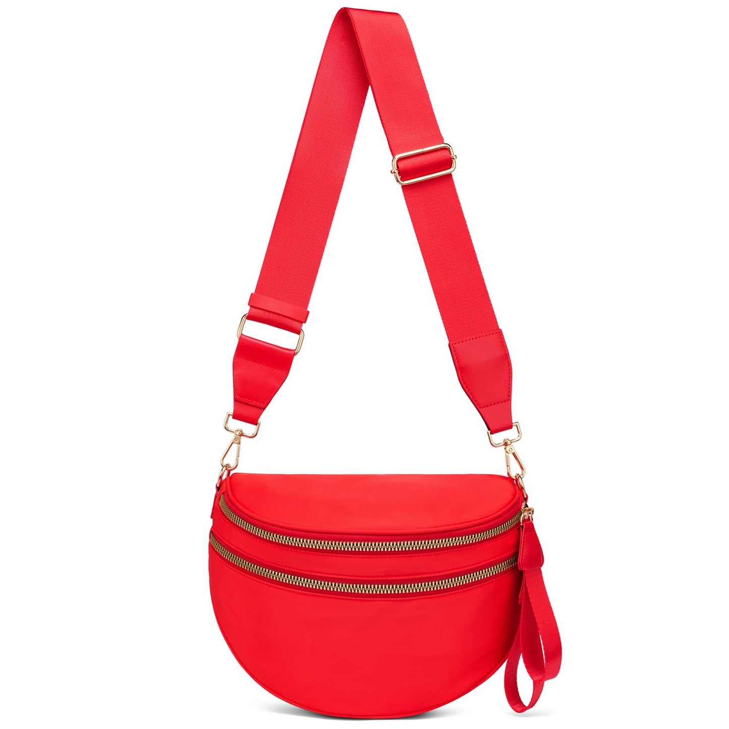 Pure Colour Crossbody Bum Bags for Women Spacious Checkered Cross body Bag Nylon Trendy Fanny Pack for Travel
