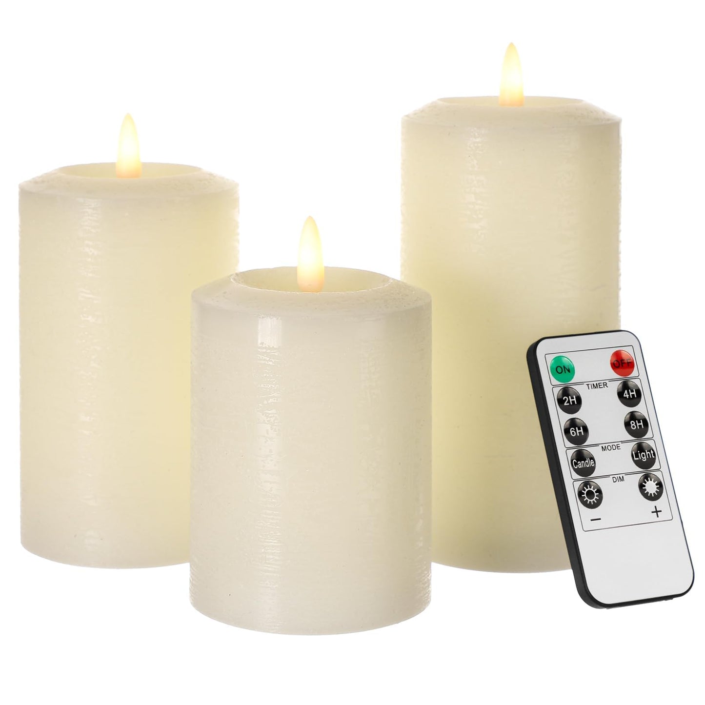 ANGELLOONG Gold Candles for Bathroom Decor, Glass Flameless Candles with Remote, Battery Operated LED Pillar Fake Candles with Timer for Christmas Home Fireplace Mantle Fall Decor