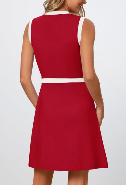 MEROKEETY Womens Summer Business Casual Mini Sweater Dress