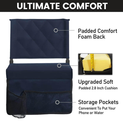 Sheenive Stadium Seats with Back Support, Padded Bleacher Seat Cushion