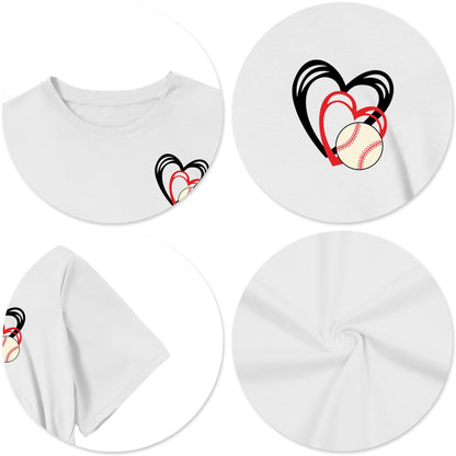 Baseball Mom Shirt for Women: Funny Baseball Tee Shirt Baseball Mama Short Sleeve Casual Tee Tops