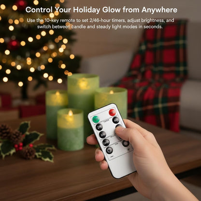 ANGELLOONG Gold Candles for Bathroom Decor, Glass Flameless Candles with Remote, Battery Operated LED Pillar Fake Candles with Timer for Christmas Home Fireplace Mantle Fall Decor