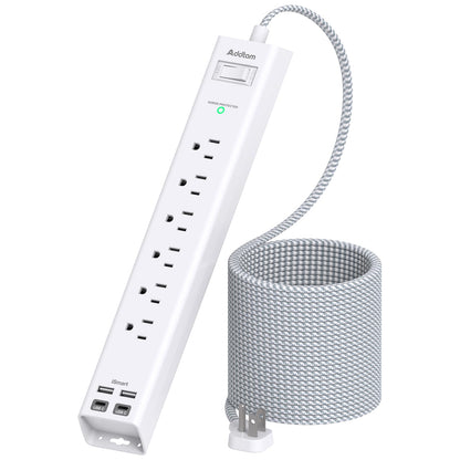 Addtam Power Strip Surge Protector - 15ft Long Extension Cord