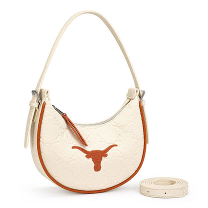 NCAA Crescent Shoulder Bag for Women, Half Moon Clutch Purses for Birthday/Graduation Gifts