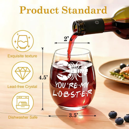 You're My Lobster Wine Glass