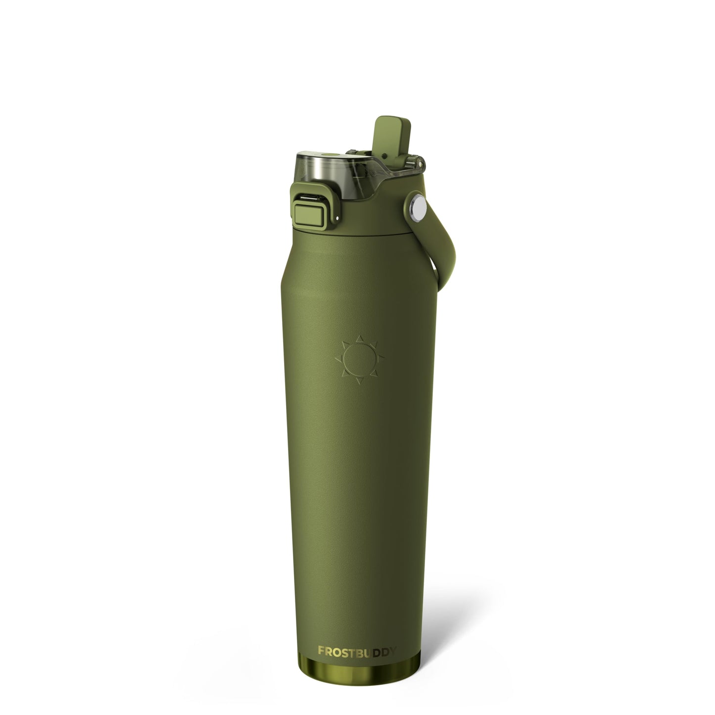 Frost Buddy 24oz Insulated Water Bottle - Straw & Chug Lid - Leak-Proof | Sip-or-chug dual lid | Ice-cold for 24+ hours | Cup-holder friendly
