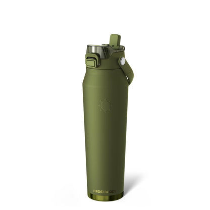 Frost Buddy 24oz Insulated Water Bottle - Straw & Chug Lid - Leak-Proof | Sip-or-chug dual lid | Ice-cold for 24+ hours | Cup-holder friendly