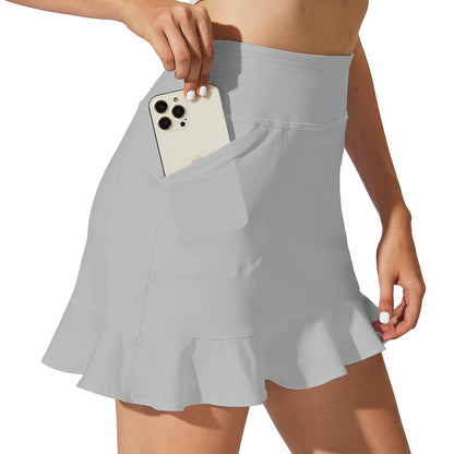 M MOTEEPI 15" Golf Skorts for Women with 4 Pockets High Waisted Ruffle Athletic Tennis Casual Skirts Summer