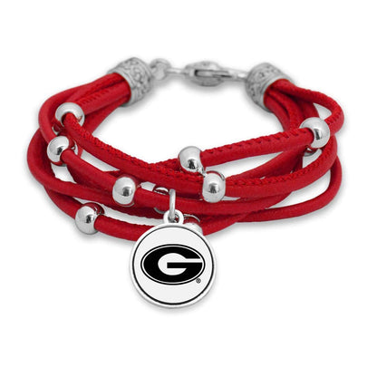 FTH Leather Cord Bracelet Silver Beads 7.5 Inch Officially Licensed