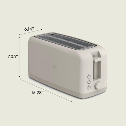 bella 2 Slice Slim Toaster, Fits-anywhere™ Kitchenware, 6 Setting Shade Control with Reheat & Cancel Buttons, Fits sourdough, 10” Long Slot, Anti Jam & Auto Shutoff, 900 Watt, Blossom