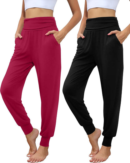 Locoowai 2 Pack Women's Yoga Sweatpants with Pockets