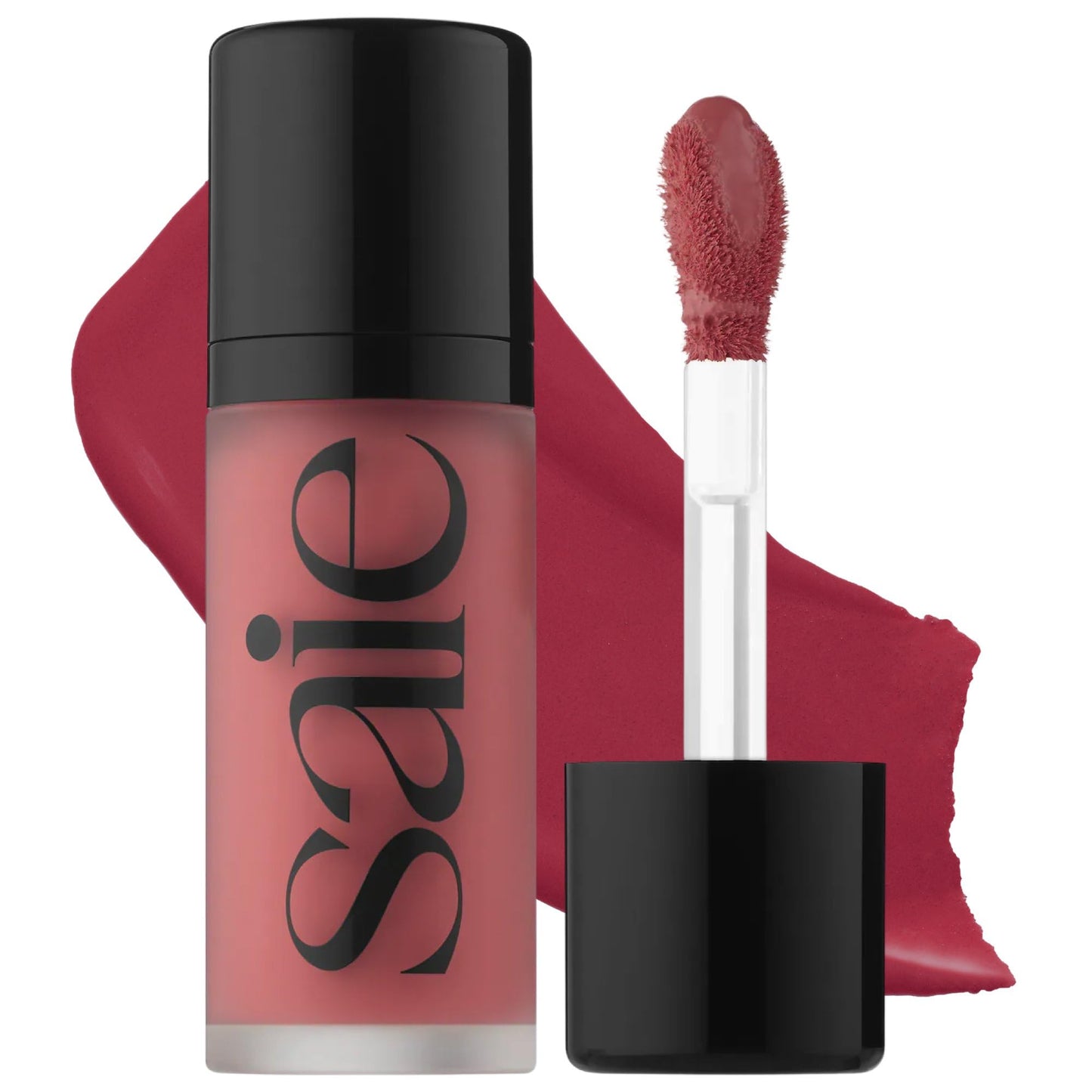 Saie Dew Liquid Blush for Cheeks - Hydrating Cream Blush Stick with a Blendable + Buildable Formula - Skincare Infused Dewy Cheek Tint for a Natural Flush - Glowy Makeup Essential - Baby (.40 oz)