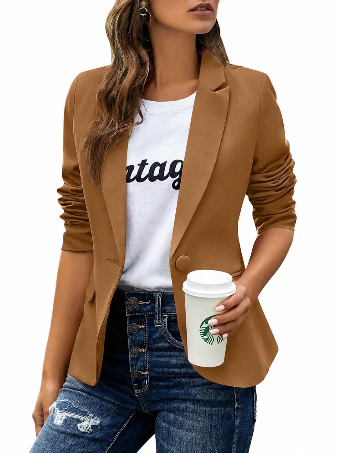 huatandis Women's Business Casual Blazer