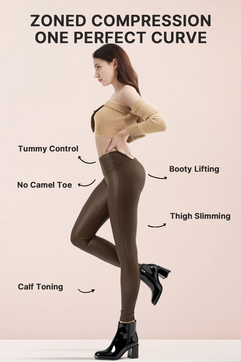 Retro Gong Faux Leather Leggings for Women