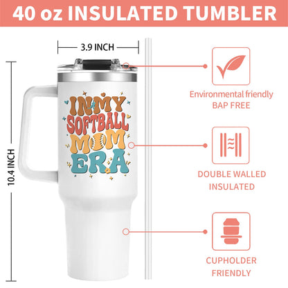 40oz Baseball Mom Tumbler, Christmas Holiday Gifts for Baseball Lovers