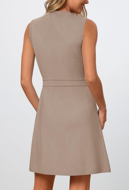 MEROKEETY Womens Summer Business Casual Mini Sweater Dress