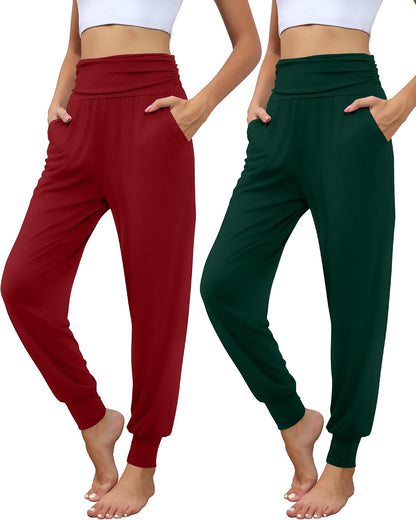 Locoowai 2 Pack Women's Yoga Sweatpants with Pockets