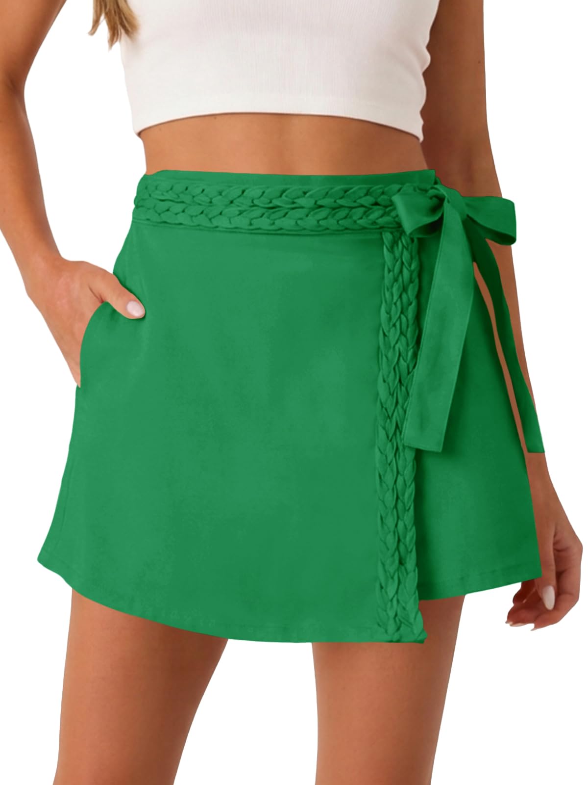 Tankaneo Womens Wrap Mini Skirt Skort