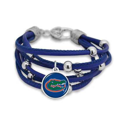 FTH Leather Cord Bracelet Silver Beads 7.5 Inch Officially Licensed