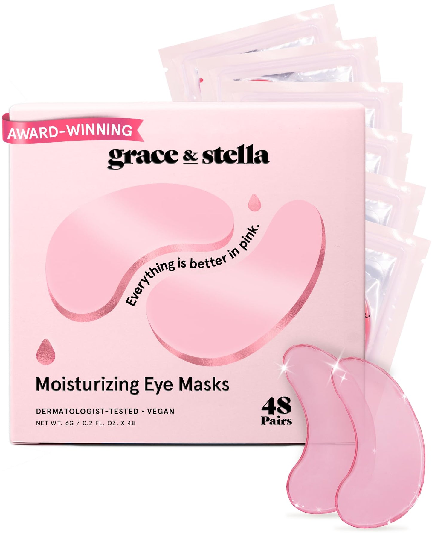 grace & stella Under Eye Patches (12 pairs) Eye Masks for Puffy Eyes and Dark Circles - Gifts for Women, Bridesmaids, Birthdays, Bachelorette Party, Self Care Gifts for Women - Vegan Cruelty-Free