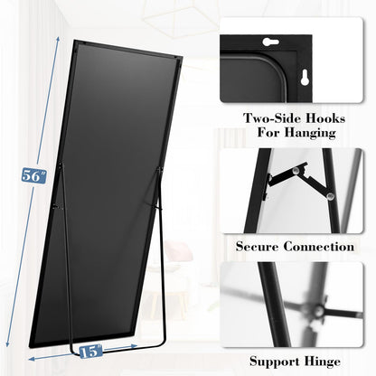 DUMOS 59"x16" Arched Full Length Mirror with Stand