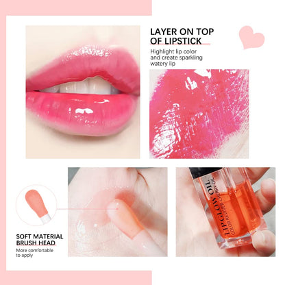 Sokgo Hydrating Lip Glow Oil, Plumping Lip Gloss, Moisturizing Lip Oil Gloss, Transparent Moisturizing Lip Balm, Natural Lip Plumper (Cherry)