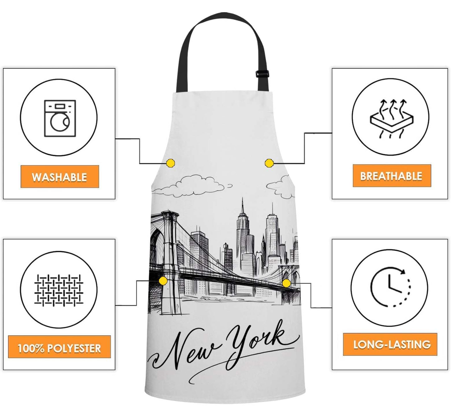 Wondertify Doodle Frames in French Style Apron