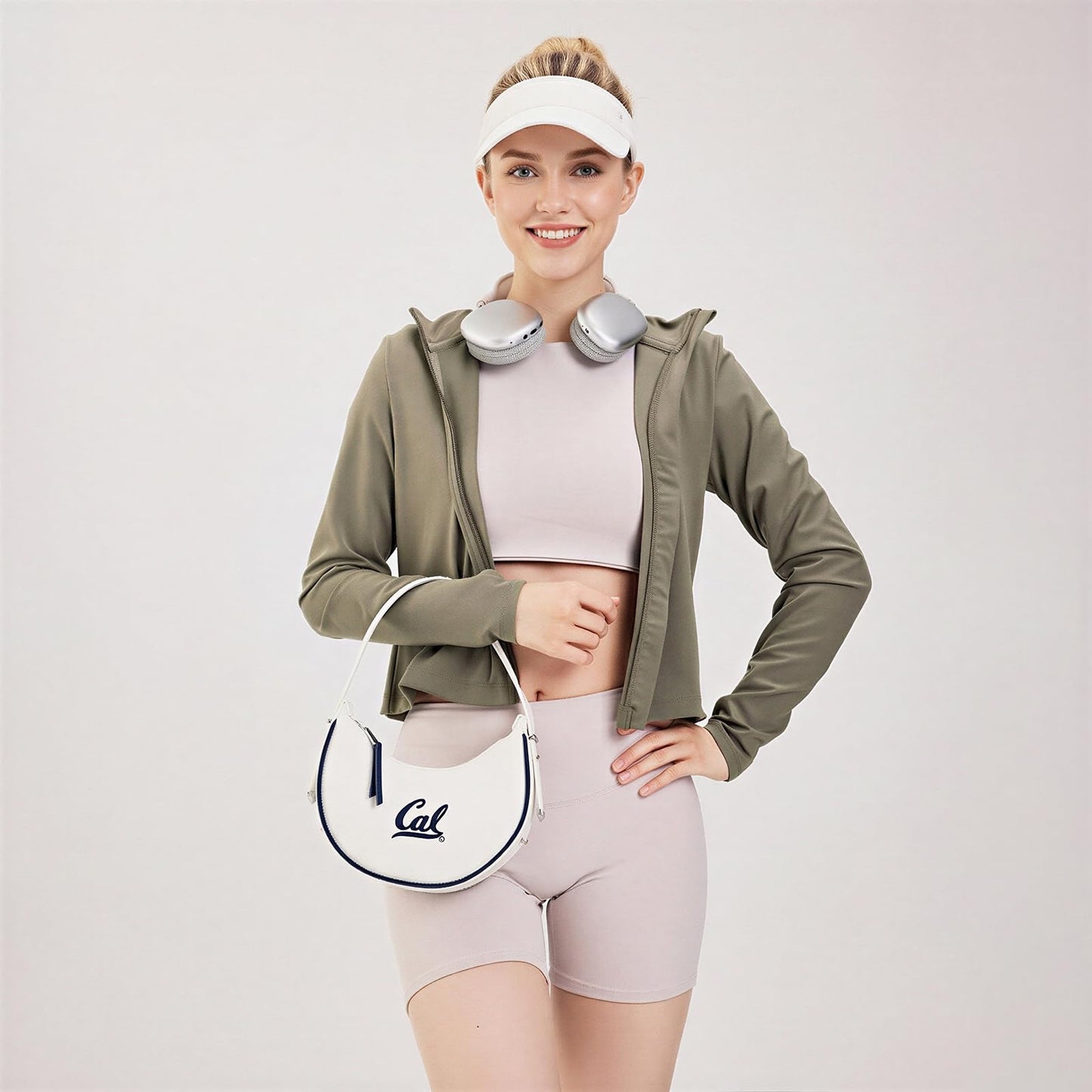 NCAA Crescent Shoulder Bag for Women, Half Moon Clutch Purses for Birthday/Graduation Gifts
