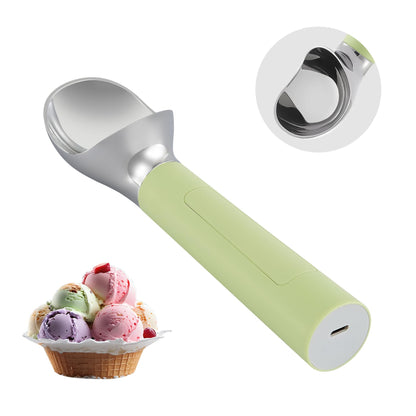 Heated Ice Cream Scoop Rechargeable, Electric Warming Ice Cream Scooper with LED Display, Heats to 158°F for Hard Ice Cream, Easy for Seniors & Kids, IP67 Waterproof (White, 2 oz)