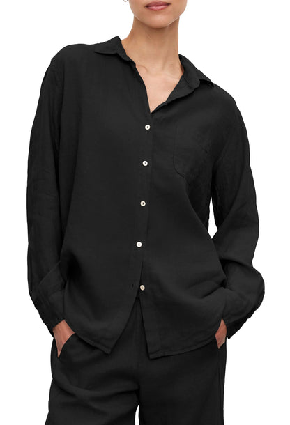 Velvet by Graham & Spencer Women's Mulholland by Jenny Graham Woven Linen Button Down