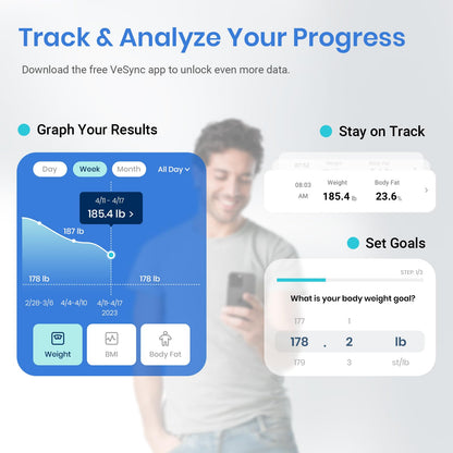 Etekcity Upgraded Smart Scale for Body Weight, FSA&HSA Eligible, Bathroom Digital Scale with BMI, Body Fat, Muscle Mass, 13 Metrics with a Large Display, Support Offline Mode and Apps Connection