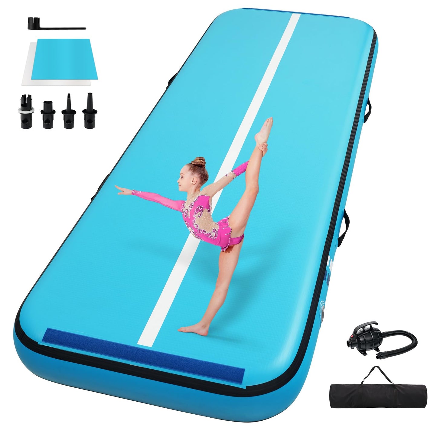 Tumble Track, Inflatable Tumbling Mat,Tumble Track Mats for Gymnastics, and Tumble Track with 4/6/8 Inches Thickness for Home, Training, Cheerleading, Yoga, Water with Pump